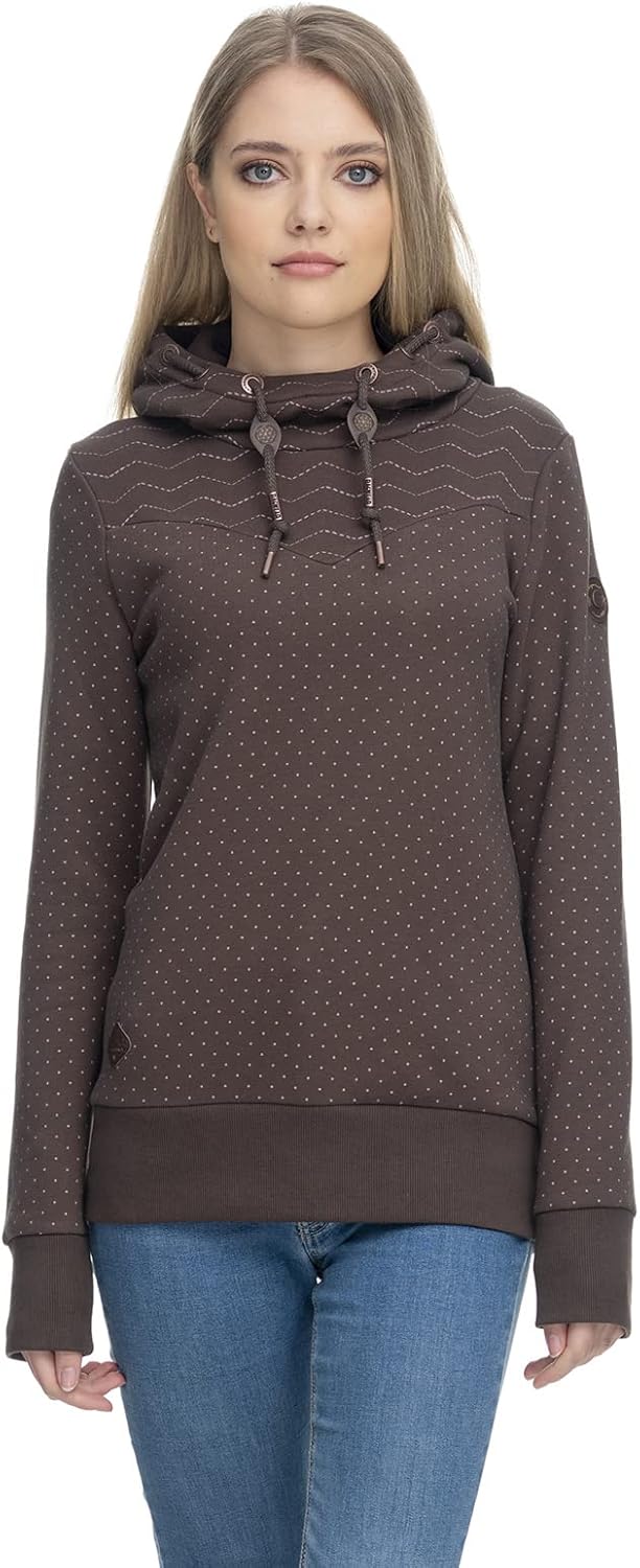 Ragwear NUGGIE Sweat Damen Frauen Kapuzenpulli,Kapuzenpullover,Hoodie,Pullover mit Kapuze S Dark Cho
