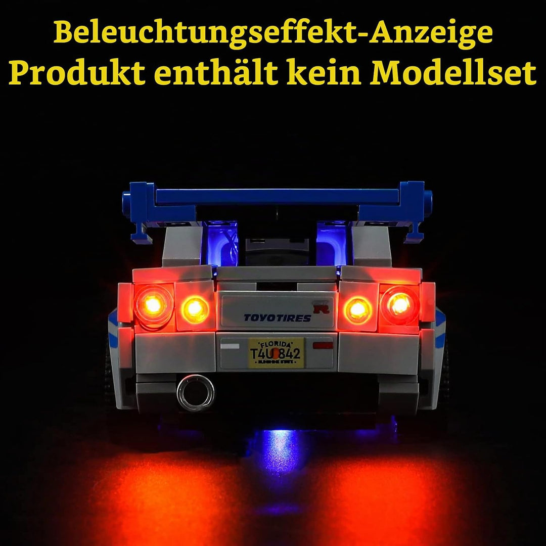 GEAMENT LED Licht-Set Kompatibel mit Lego 2 Fast 2 Furious – Nissan Skyline GT-R (R34) - Beleuchtung