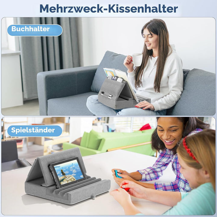KDD Tablet Halter Kissen, Faltbarer iPad Ständer für Schoss Bett Schreibtisch - Tablet Weicher Kisse