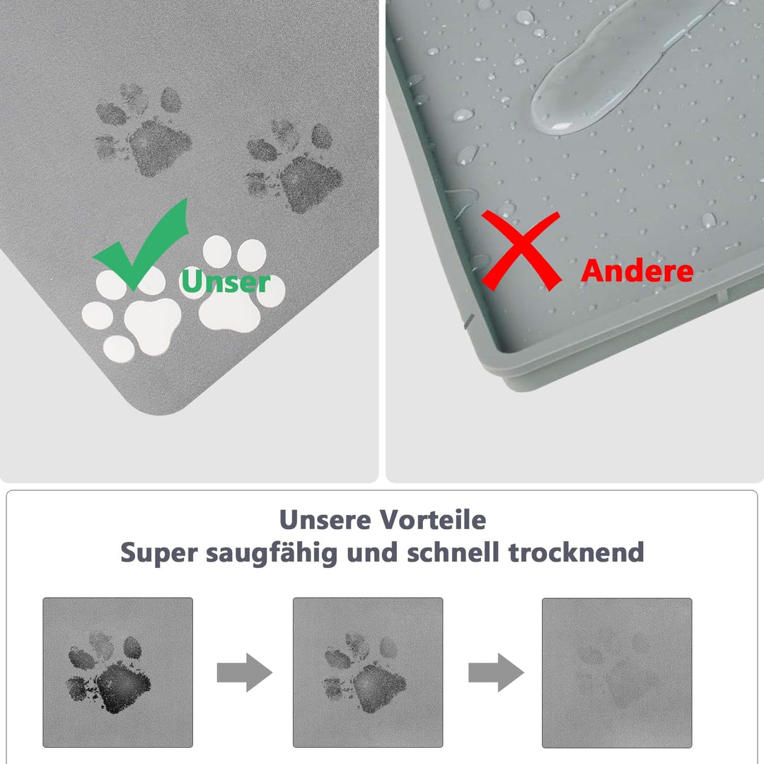 Napfunterlage Hund Katzen Futternapf Unterlage: 50 x 30 cm rutschfeste Hundenapf Unterlage Katzennap