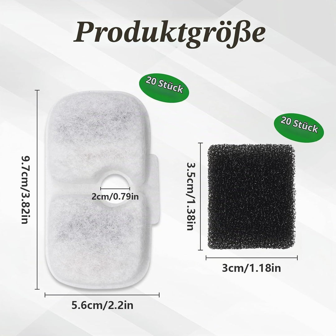 40 Stück Katzenbrunnen Filter für Dockstream Trinkbrunnen für Katze PLWF105/PLWF115/PLWF005, Trinkbr