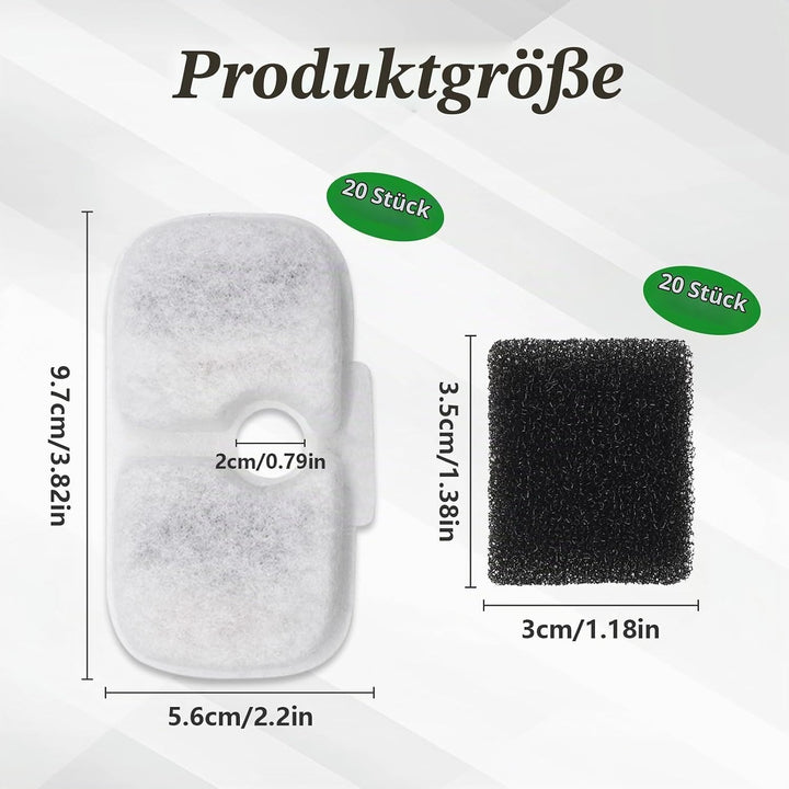 40 Stück Katzenbrunnen Filter für Dockstream Trinkbrunnen für Katze PLWF105/PLWF115/PLWF005, Trinkbr