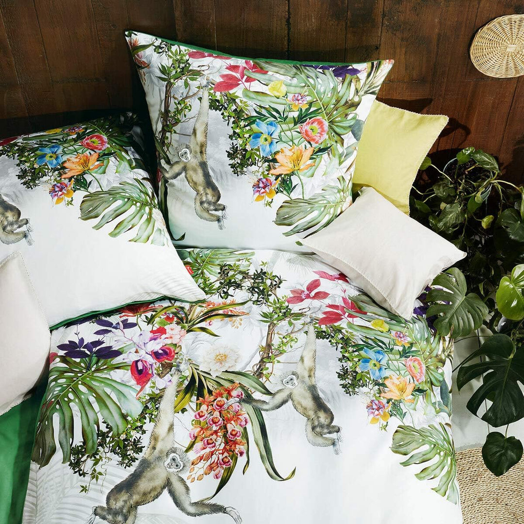 fleuresse Mako-Satin Bettwäsche Bed Art S Regenwald Exotic grün 1 Bettbezug 155 x 220 cm + 1 Kissenb