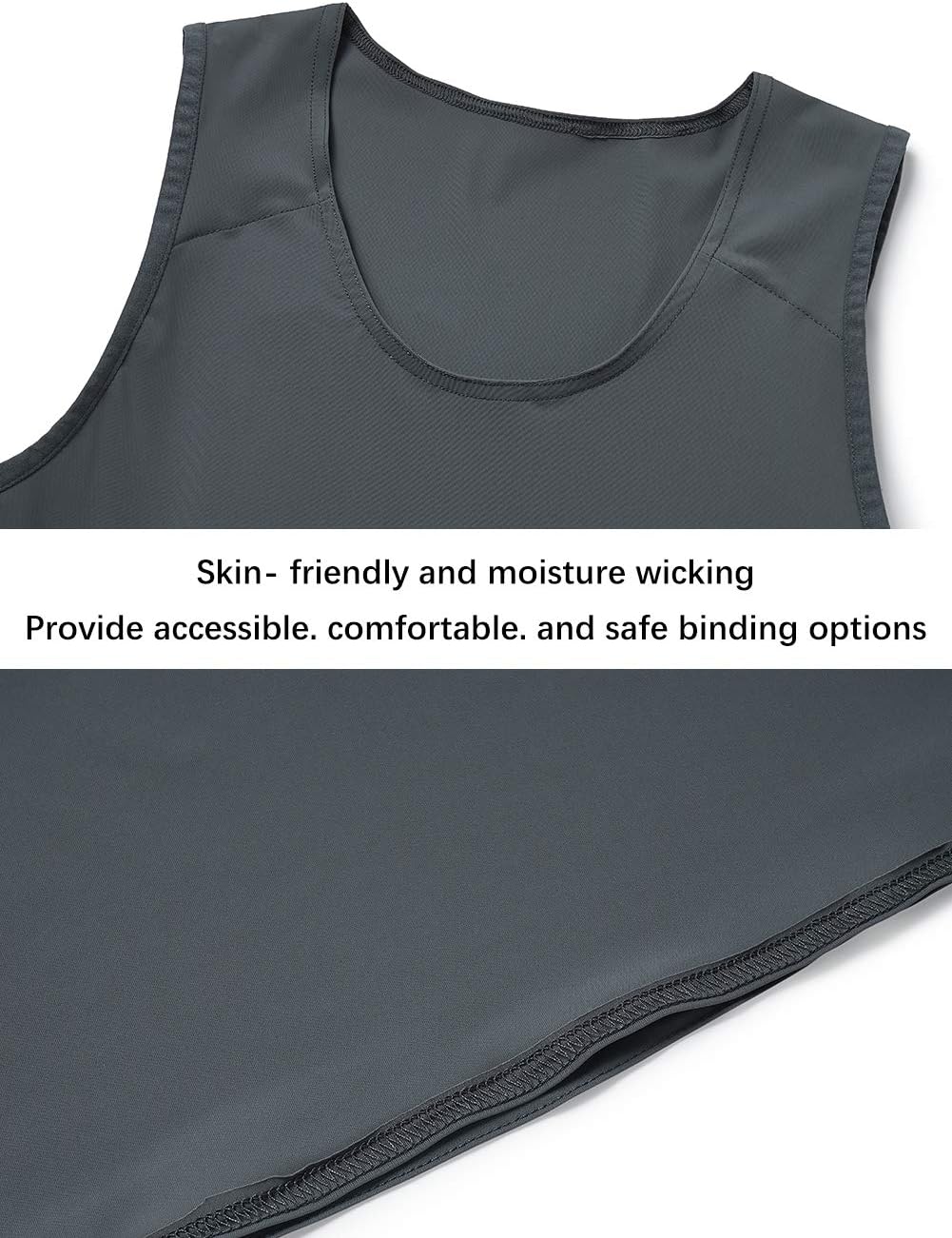 Idtswch Chest Binder For Transgender Breast Binder Half Ftm Binder chest compression Bra (White 165