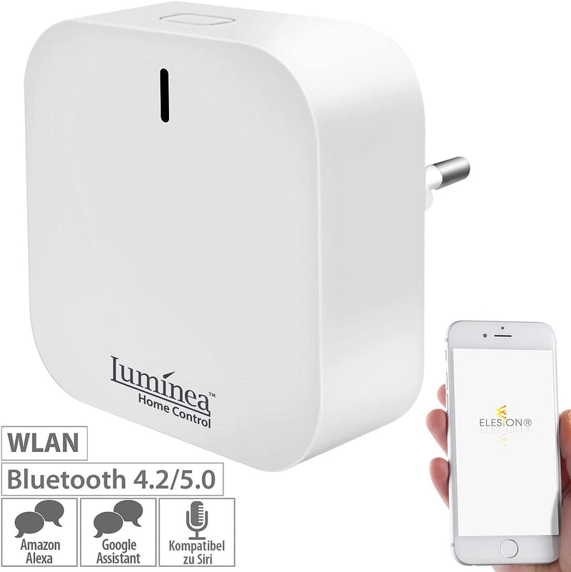 Luminea Home Control WLAN Bridge, Bluetooth: WLAN-Gateway mit Bluetooth-Mesh für Smart-Home-Geräte m