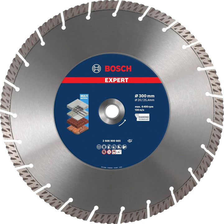 Bosch Professional 1x Expert MultiMaterial Diamanttrennscheiben (für Beton, Ø 300 mm, Zubehör Grosse