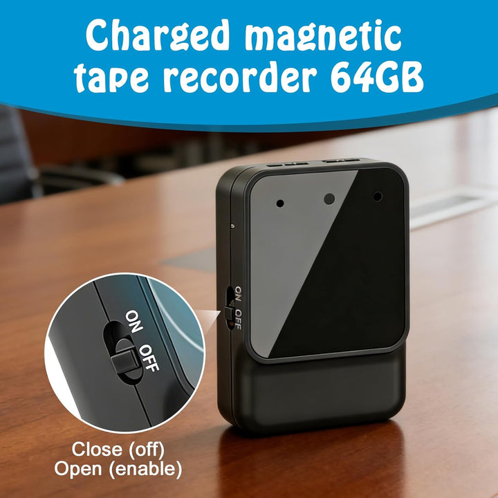 64GB Diktiergerät Mini, Spion Abhörgerät, Voice Recorder mit Rauschunterdrückung, One Touch Diktierg