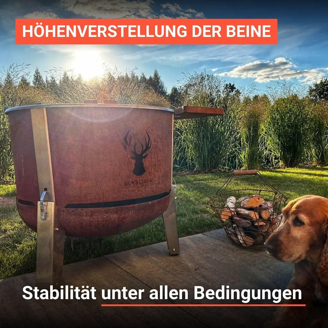Masuria Rauchfreie Feuerschale 60cm⌀ Alpha 600 - Patentierte Rauchreduzierung bis zu 95% - Hergestel