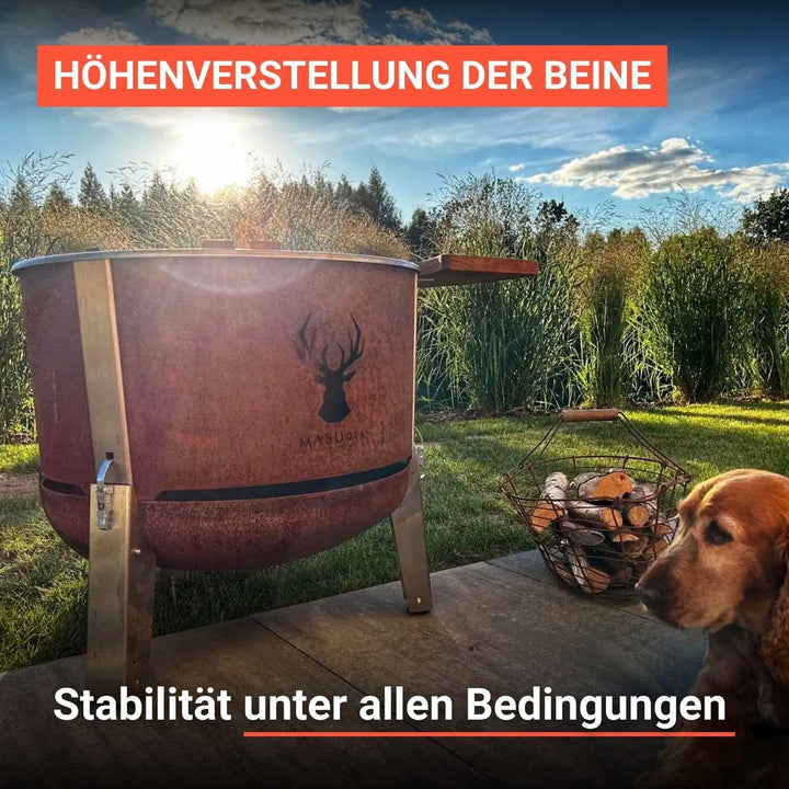 Masuria Rauchfreie Feuerschale 60cm⌀ Alpha 600 - Patentierte Rauchreduzierung bis zu 95% - Hergestel