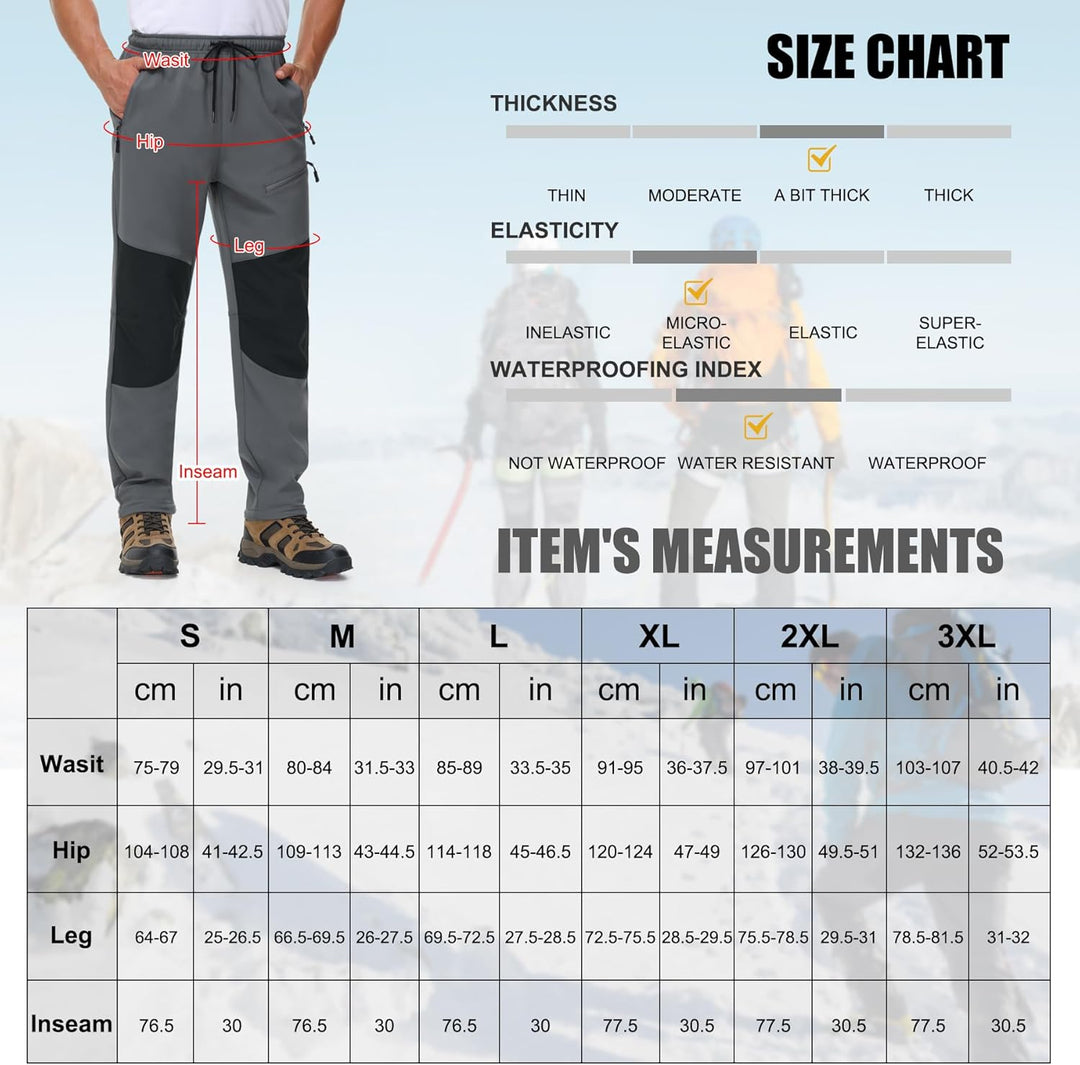 MOCOLY Wanderhose Herren Winter Thermo Jagdhose Skihose Schneehose Thermohose Winterhose Warme Fleec