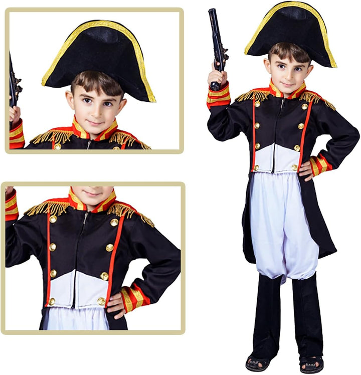 SEA HARE Kind Napoleon Kostüm Set (4-6 Jahre), 4-6 Jahre