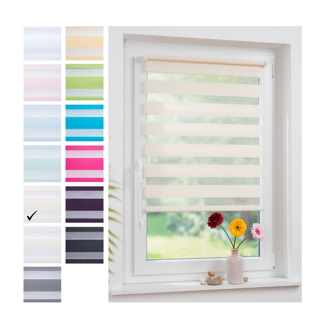Liedeco® Duo Rollo Klemmfix - 45 x 160 cm Apricot/lichtdurchlässig/stufenlos verstellbar/leichte Inn