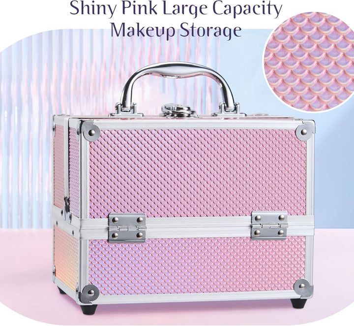 Kosmetikkoffer Schminkkoffer Leer Make up Koffer Abschliessbare Beauty Case Kosmetik Organizer mit S
