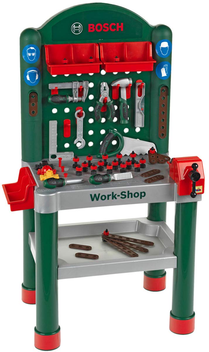 Theo Klein 8320 Bosch Workshop | 79-teilig | Arbeitsplatte mit Lernfunktion | Spielzeug für Kinder a