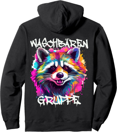 Cooler Waschbär für Waschbärengruppe Kita, Kindergarten Pullover Hoodie