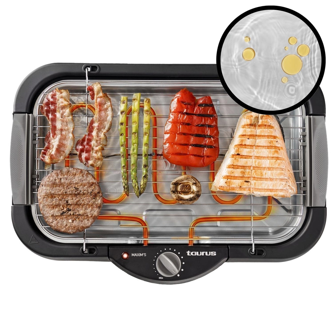 Taurus - Elektrischer Grill Maxim’s | 2400W | Grillfläche 41x24 cm | Einstellbares Thermostat | Wass
