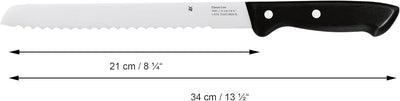 WMF Classic Line Brotmesser Wellenschliff 34 cm, Brötchenmesser, Spezialklingenstahl, Sägemesser, Me