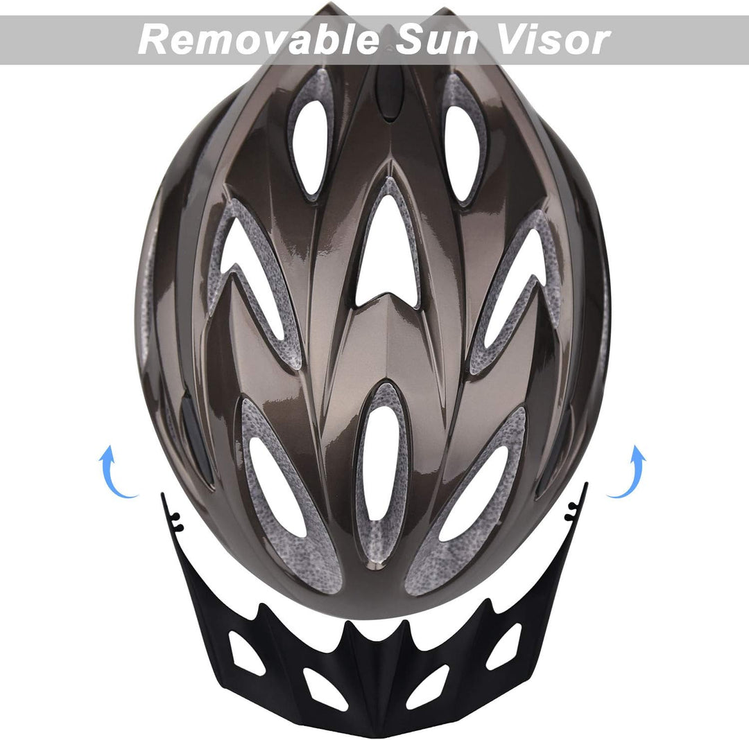 Shinmax Fahrradhelm,Fahrradhelm Herren Damen mit Visier Abnehmbarer EPS Körper+PC Schale MTB Mountai