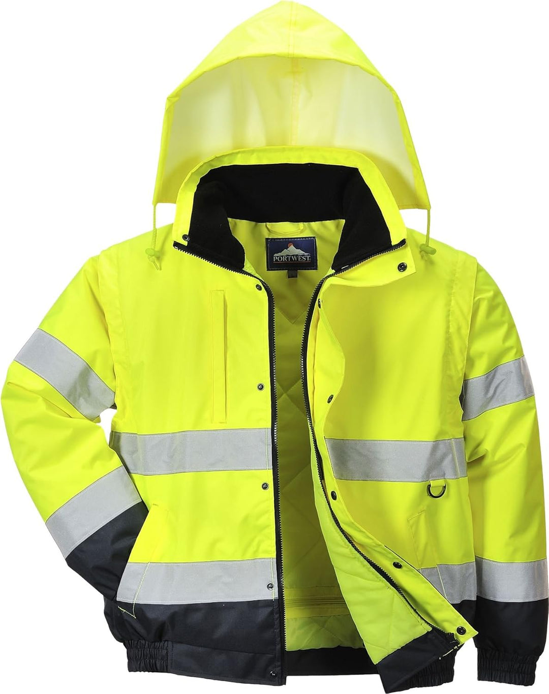 Portwest 2-in-1-Sicherheitsjacke. Farbe: Gelb/Marineblau, Grösse: XXL, C468YERXXL XXL Gelb, XXL Gelb
