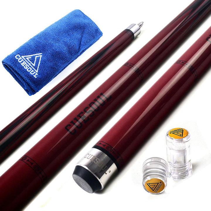 DHOLE CUESOUL 58 "2 Piece Maple Billiard Queue 19 Unzen Rot 12.75mm, Rot 12.75mm