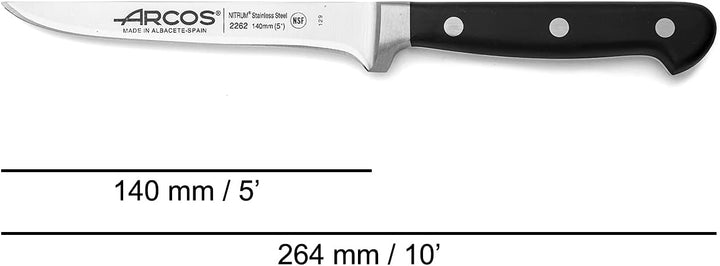 Arcos Opera - Ausbeinmesser - NITRUM geschmiedetem Edelstahl 140 mm - HandGriff POM Farbe Schwarz