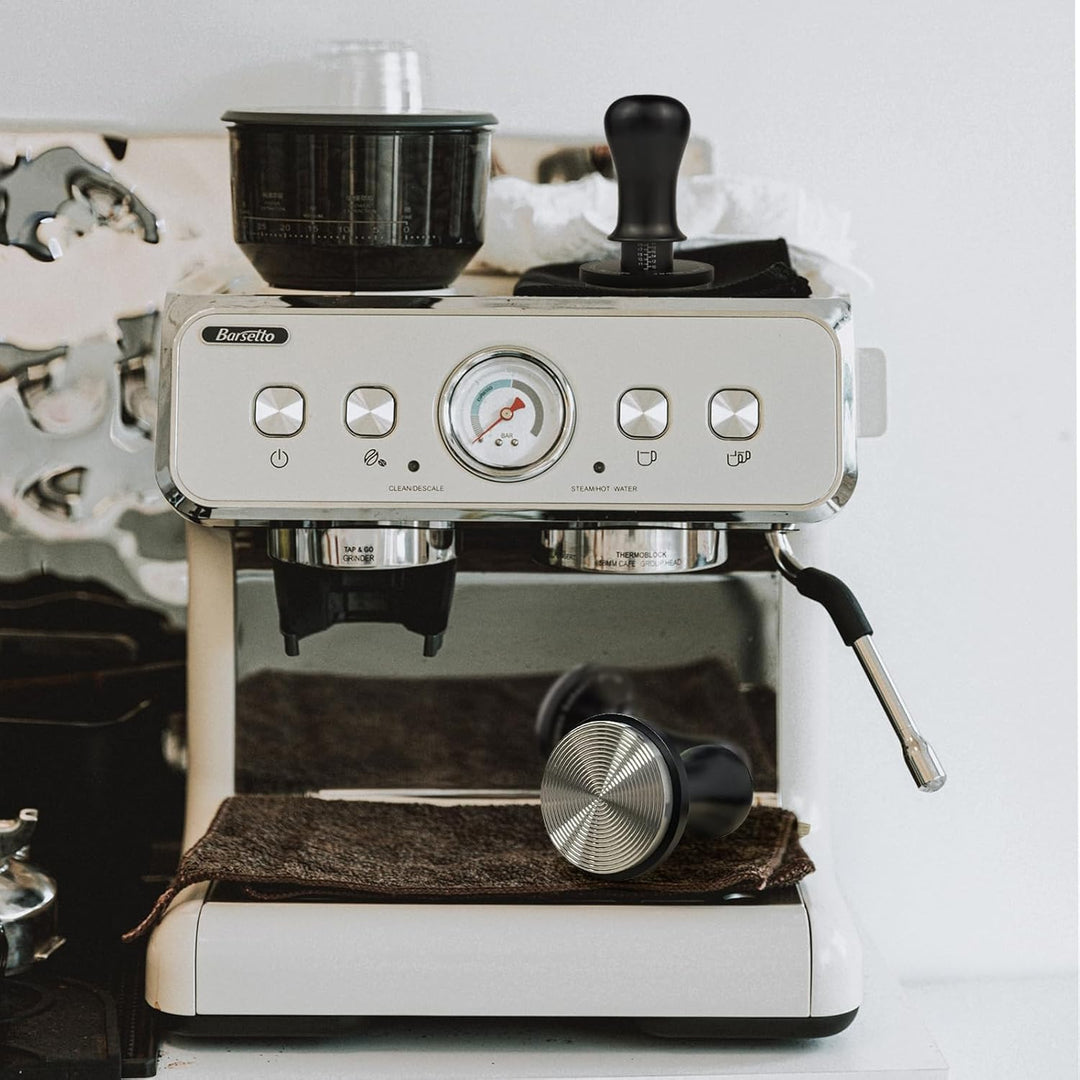 Tamper 54mm, 30lbs Druckregulierend Kaffee Tamper mit Feder, Anpressdruck Espresso Tamper mit Edelst