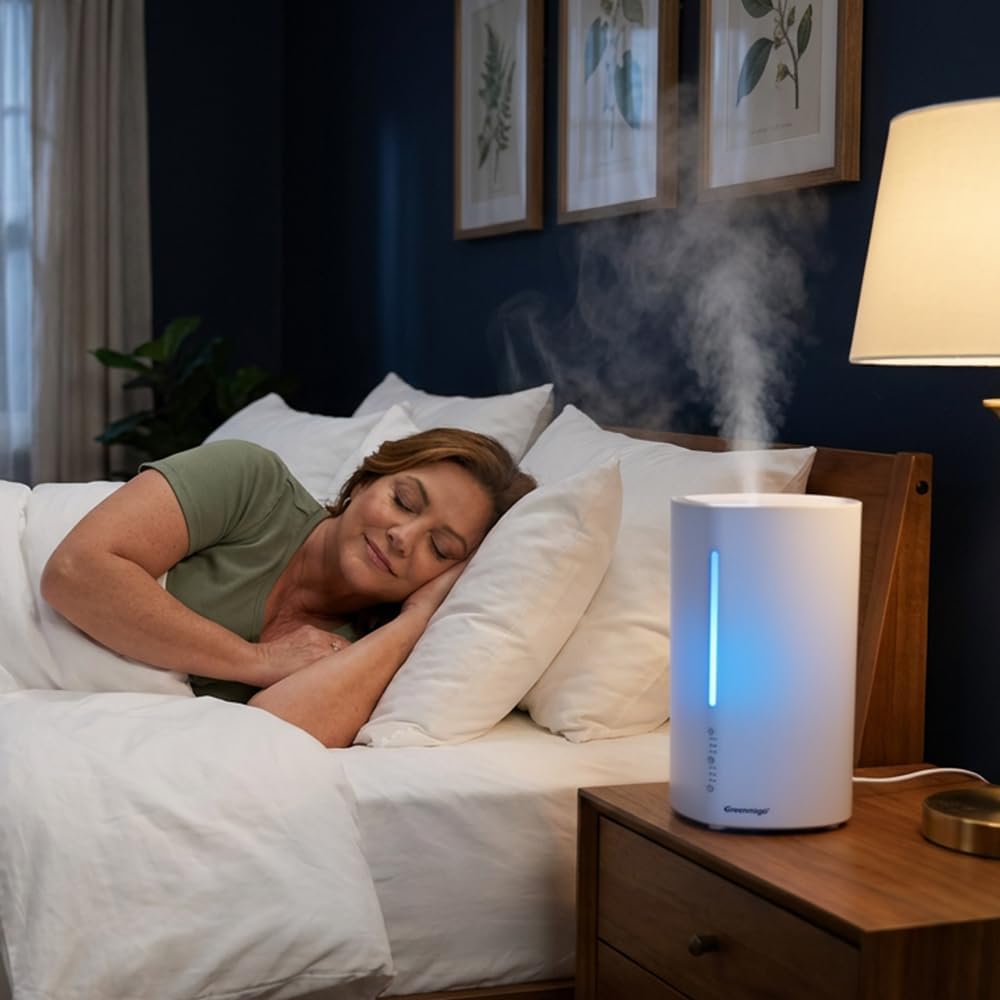 Luftbefeuchter Aroma Diffuser 3L mit Nachtlicht, Leiser Raumluftbefeuchter Ätherisches Öl Diffuser B