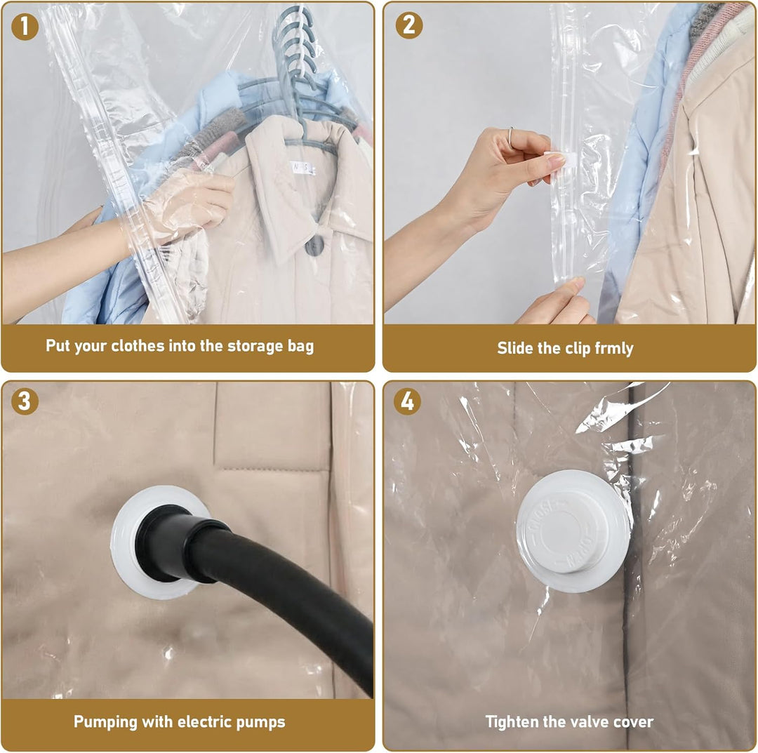 Vakuumbeutel zum Aufhängen, platzsparende Vakuumbeutel für Kleidung, Anzüge, Kleider, Mäntel oder Ja