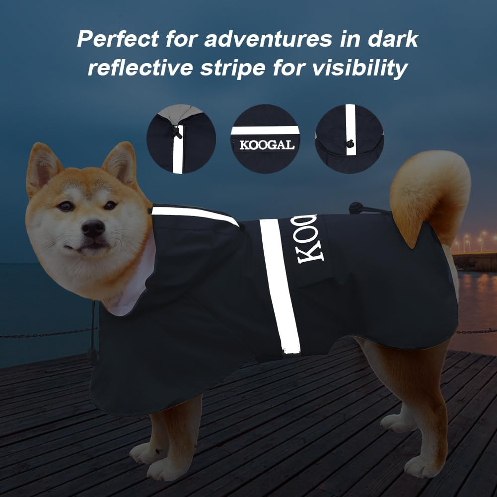 Grosse Hunde Regenjacken Mit Kapuze,Hunde Regenmantel,Mit Reflektierenden Sicherheitsstreifen, Wasse