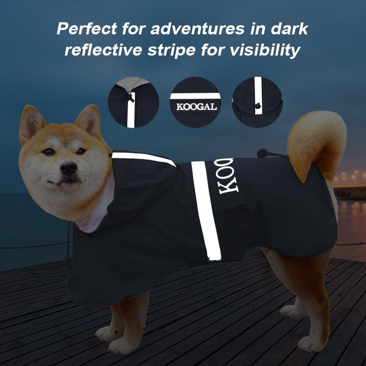 Grosse Hunde Regenjacken Mit Kapuze,Hunde Regenmantel,Mit Reflektierenden Sicherheitsstreifen, Wasse