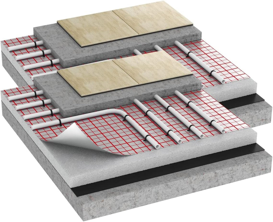 KAUFDAS 1,0m x 50lfm = 50 m² Eurovent ALUFLOOR für Fussbodenheizung Rasterfolie Fussbodenisolierung