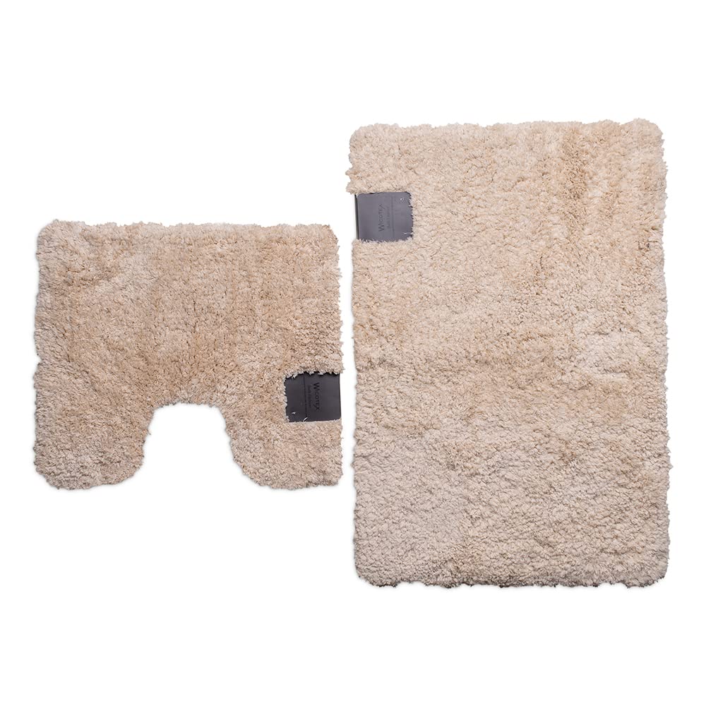 Wicotex Mikrofaser Badematte | beige | 60 x 90 cm | rutschfest | super weich | universal | saugstark