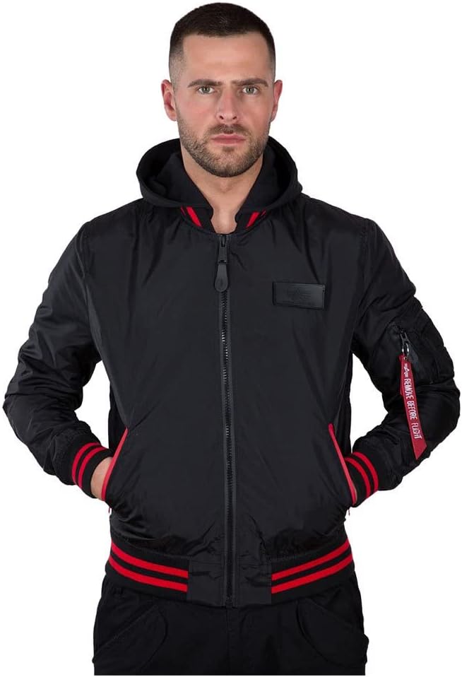 ALPHA INDUSTRIES Herren Bomberjacke, Schwarz