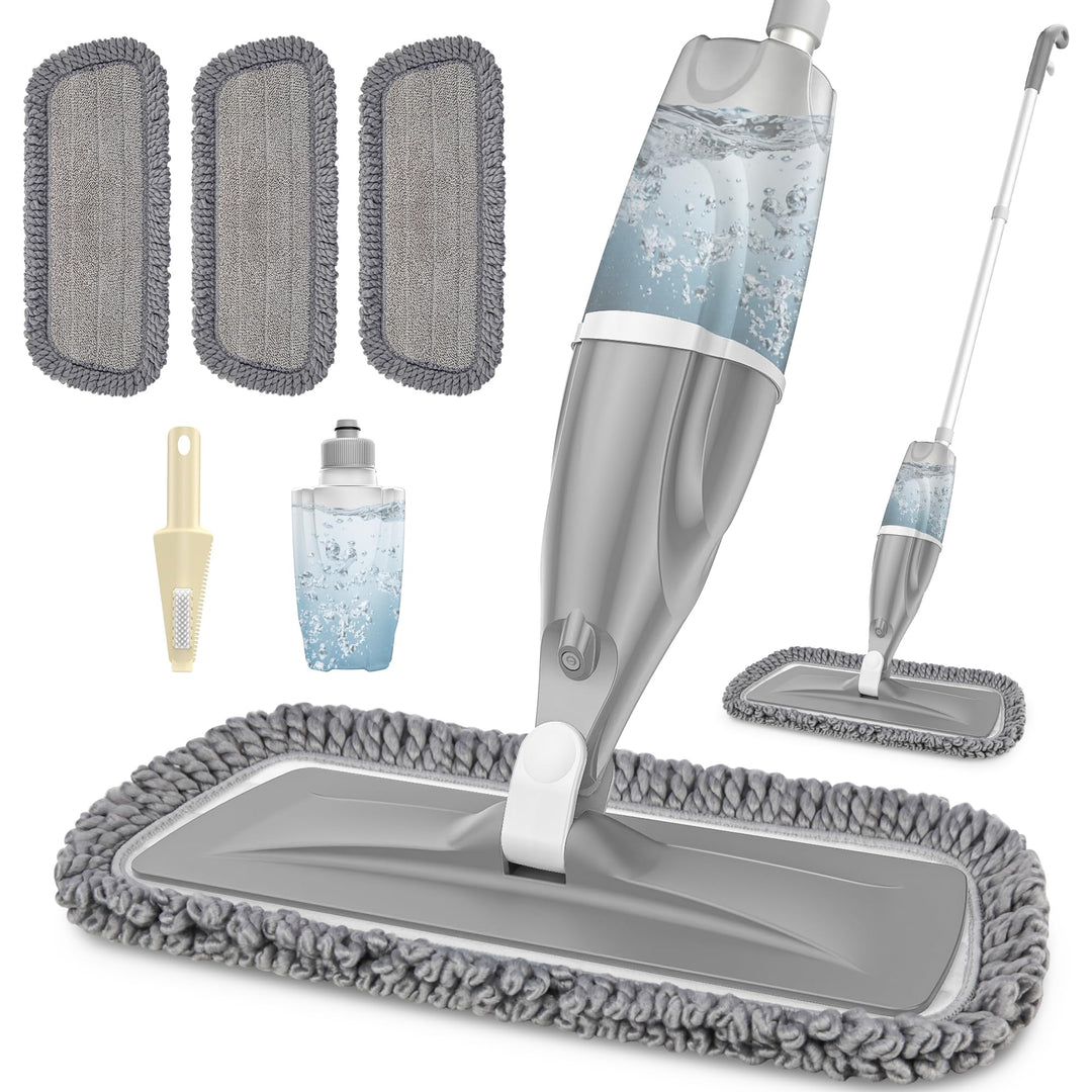 Wischmopp mit Sprühfunktion – EXEGO Bodenwischer mit Sprühmopp Spray Mop Floor Mop mit 3X Wischpads