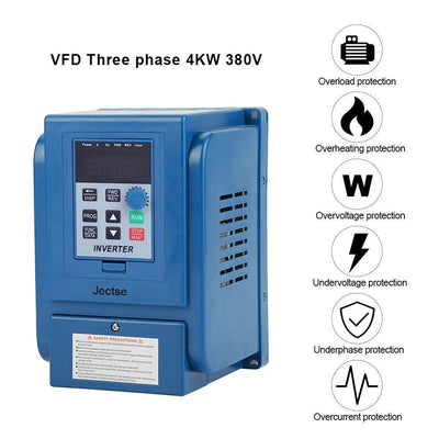 Frequenzumrichter，Jectse 380VAC 4kW 3-phasige PWM-Steuerung Wechselstrom VFD-Wechselrichter VFD Inve