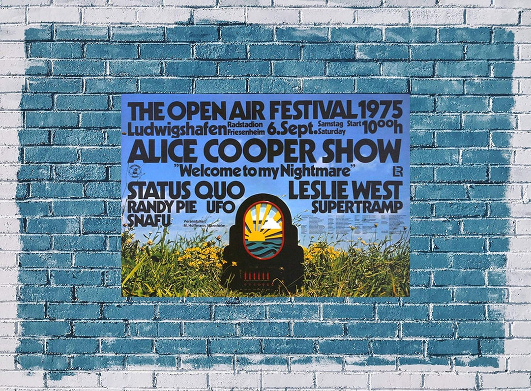 Alice Cooper - Open Air Festival, Ludwigshafen 1975 » Konzertplakat/Premium Poster | Live Konzert Ve
