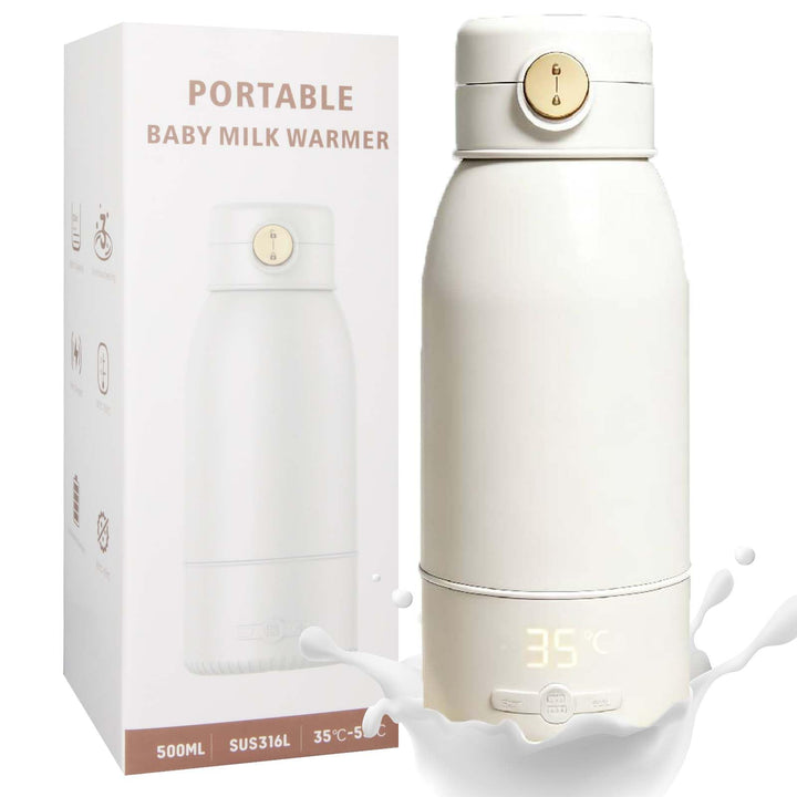 Tragbarer Flaschenwärmer Baby Unterwegs - Schnelles Aufheizen Muttermilch und Wasser, Grosse 500ml K