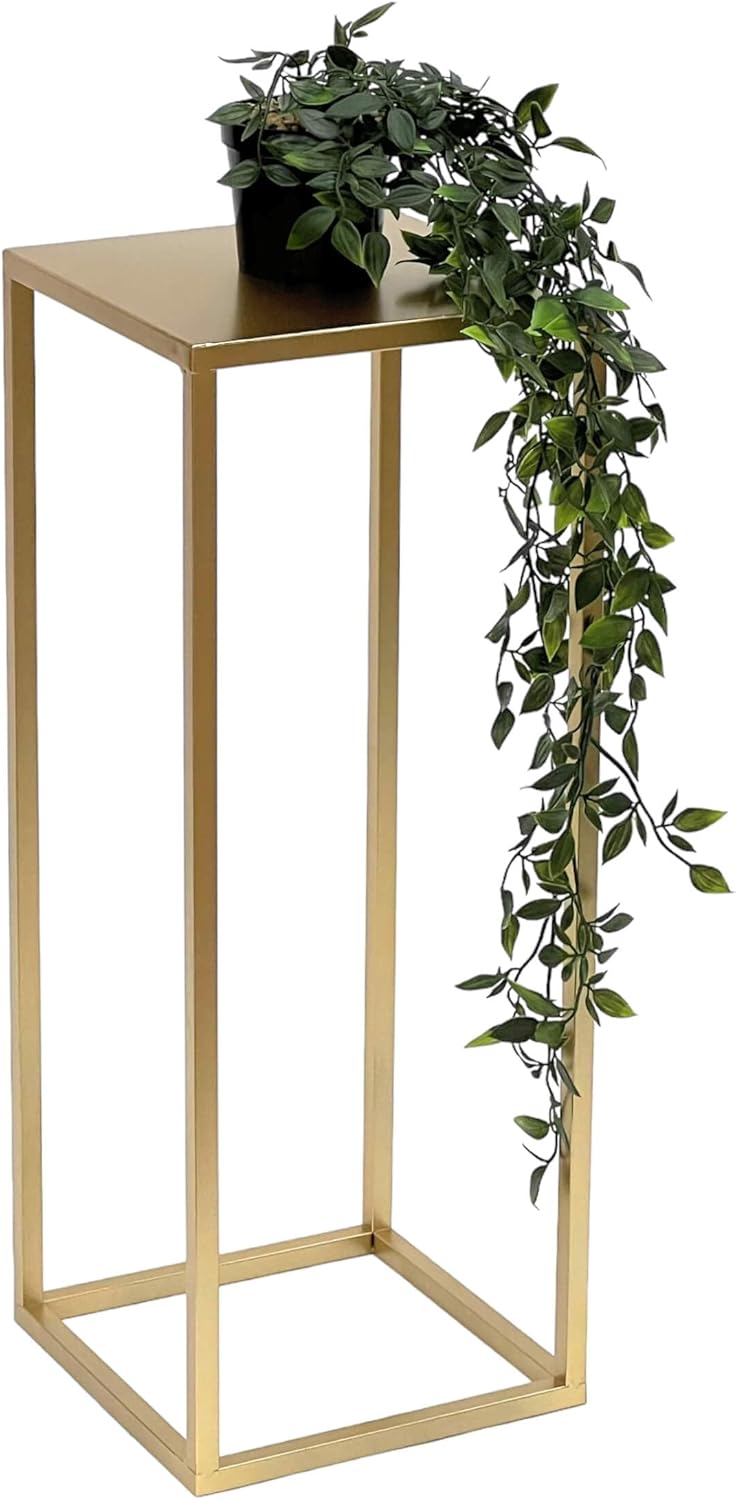 DanDiBo Blumenhocker Metall Gold Eckig Blumenständer Beistelltisch 96506 Blumensäule Modern Pflanzen