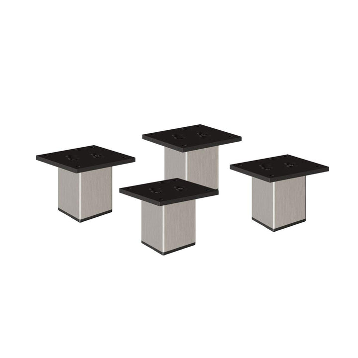 sossai® Exklusiv - Aluminium Möbelfüsse | E4MF-N | 4er Set | Höhe: 80mm | Farbe: Inox 4 Stück, Höhe: