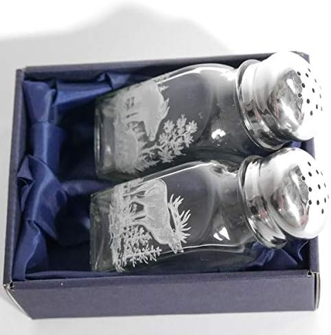 GTK - Geweihe &amp; Trophäen KRUMHOLZ Salz &amp; Pfeffer Streuer Set mit Jagdmotiv
