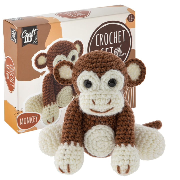 Affen-Häkelset | Amigurumi-Set | Häkelpaket | Häkelnadelset Kinder und Erwachsene | Häkelpakete Kusc