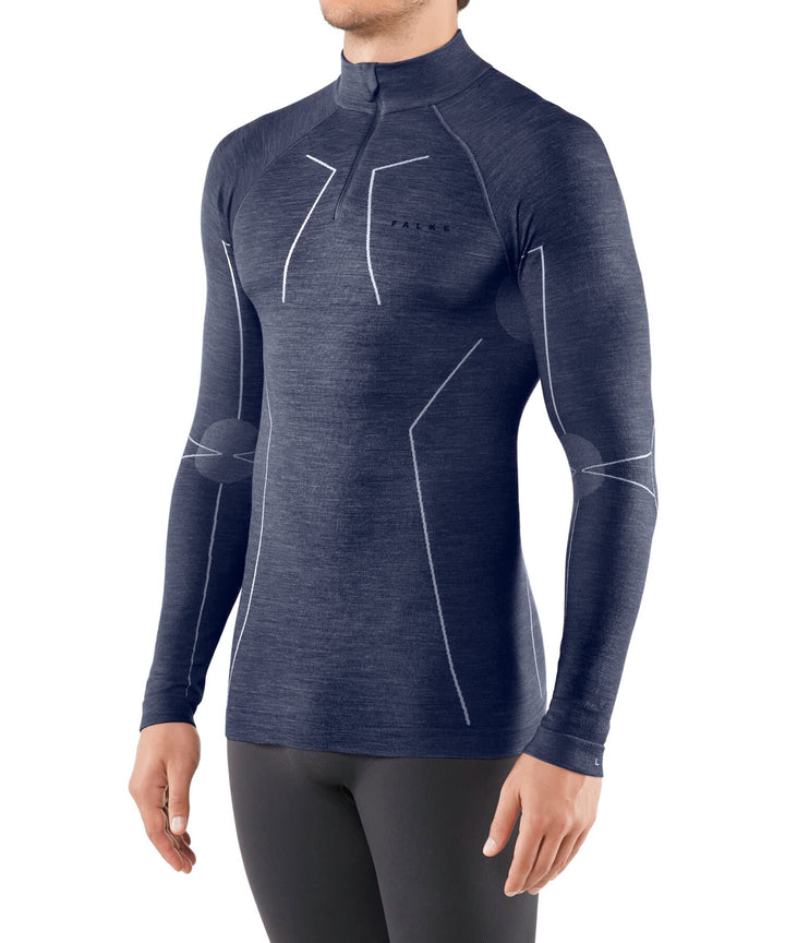 FALKE Herren Wool-Tech Zip Funktionsshirt Langarmshirt kalte bis sehr kalte Temperaturen Funktionsun