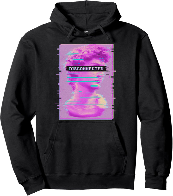 David Statue Disconnected Glitch Kunst Ästhetische Anti-Soci Pullover Hoodie