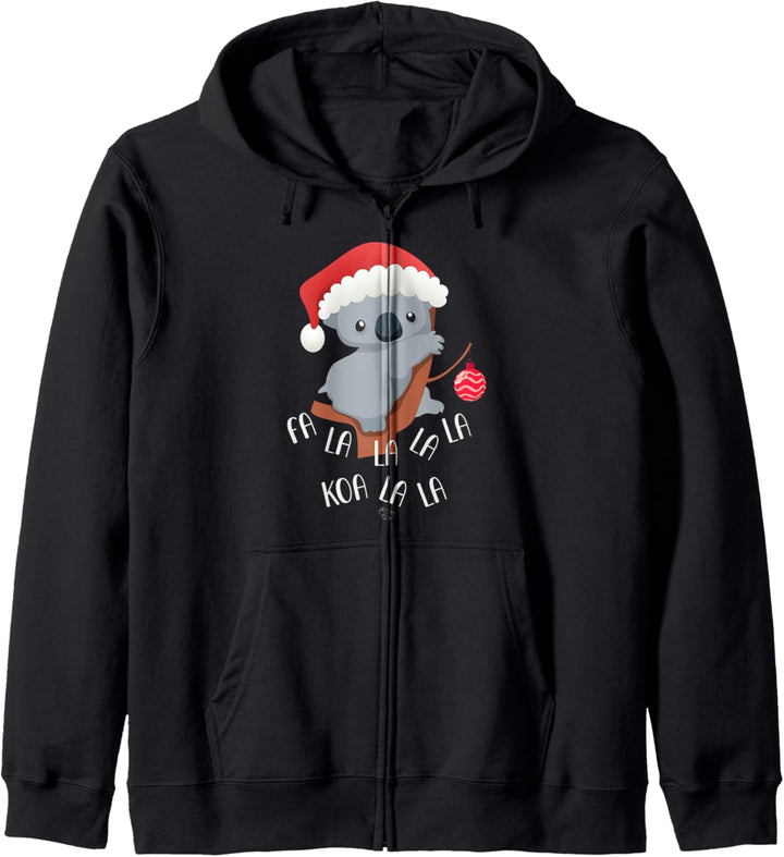 Fa la la la la Koala Netter Koalabär in Weihnachtsmütze Kapuzenjacke