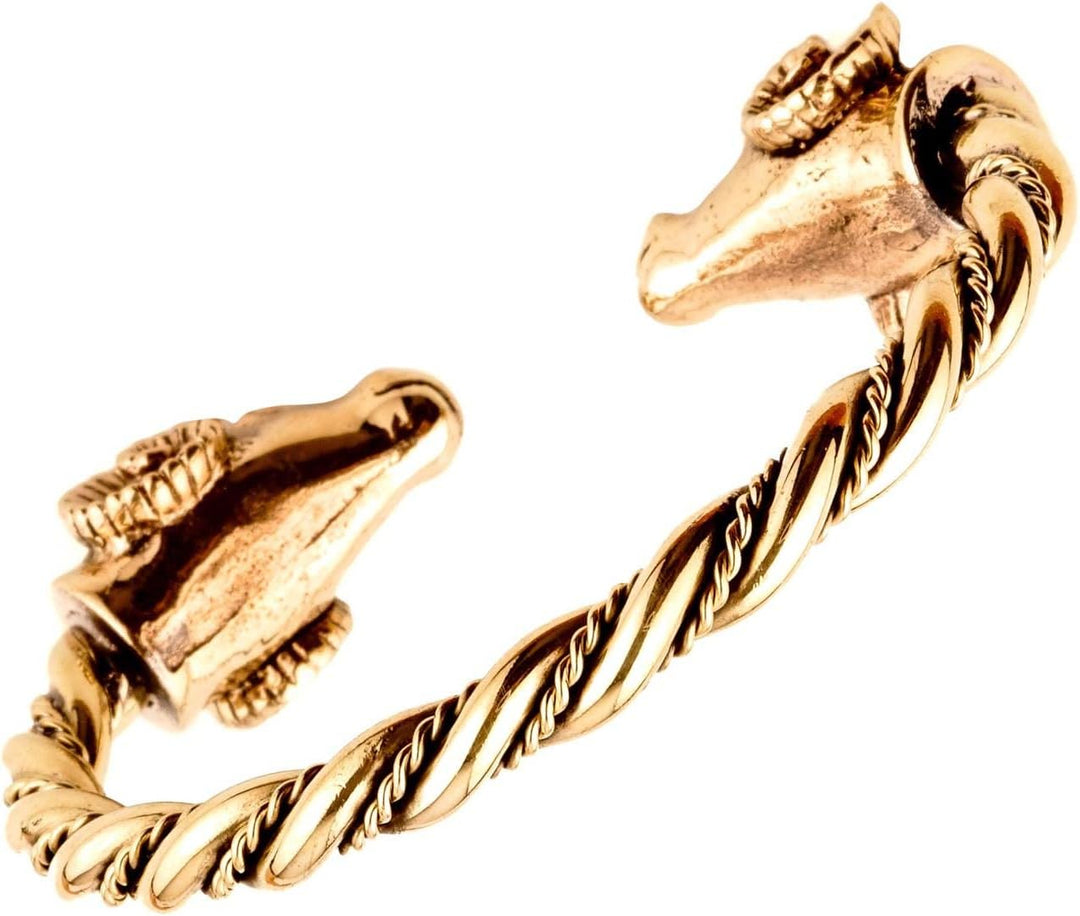 Windalf Schmaler Vikings Frauen Armreif RAMINA 5.4 cm Wikinger Armschmuck Handarbeit aus Bronze