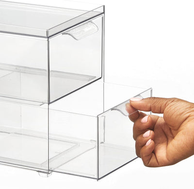 mDesign Aufbewahrungsbox mit Schublade – stabile Schubladenbox aus Kunststoff zur Schuhaufbewahrung
