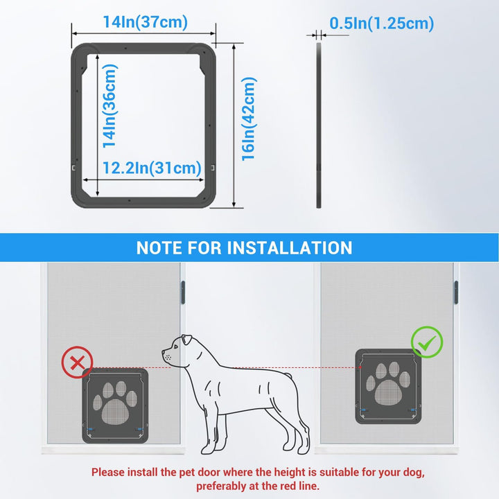 Enjoying Haustier Fliegengitter Tür Hundeklappe für Hunde Katzen Fliegengitter Tür mit Verriegelungs