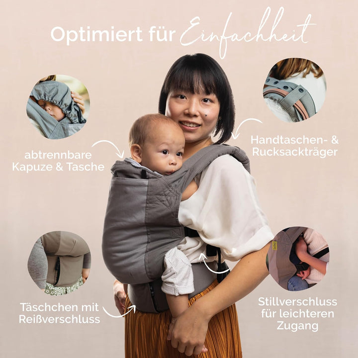 Boba Babytrage Classic Carrier Dusk - Babytragetasche im Rucksack Stil – Tragen Sie Ihr Kind auf dem
