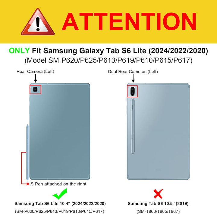 Fintie Hülle für Samsung Galaxy Tab S6 Lite 10.4 2022/2020 SM-P610/P613/P615/P619, Soft TPU Rückseit
