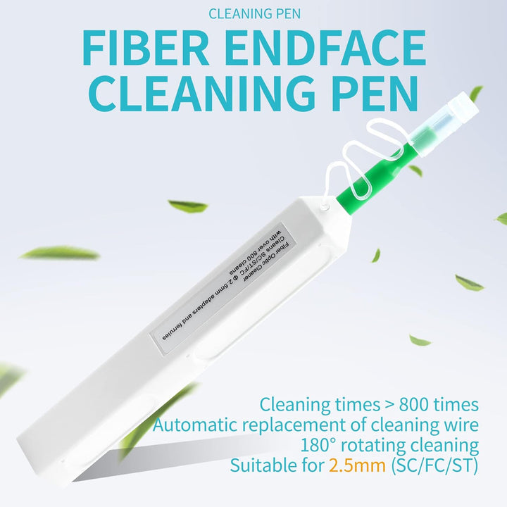 Glasfaser-Reinigungsset mit Glasfaser-Reinigungskassette für FC SC ST LC MU Stecker, 1,25 mm/2,5 mm